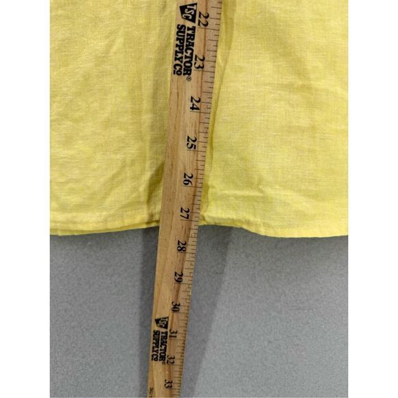 NWT Harvé Benard Womens Yellow Lace Up Natural Washable Linen Tank Top Size XL - Picture 5 of 7